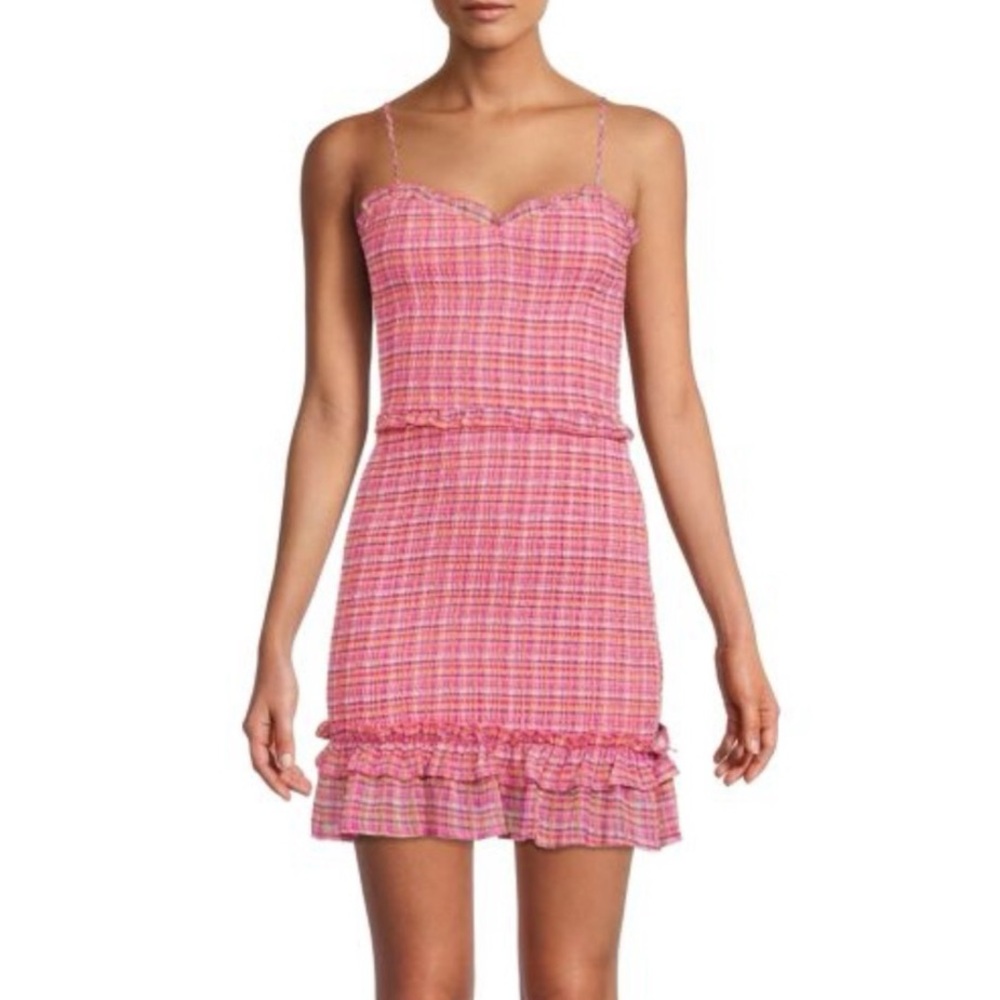 Aqua Smocked Pink Dress